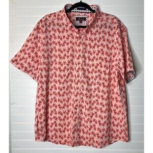 Johnston & Murphy Shirt Mens Extreme Comfort size XL Red Lobsters Button Down